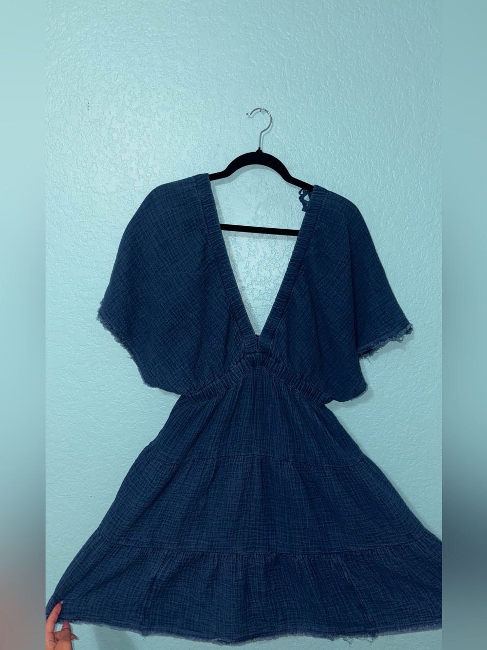 Aerie Deep V-Neck Navy Maxi Dress
